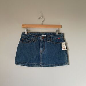 Vintage Paul Frank y2k 2000's Micro Mini Denim Skirt Blue Women's Juniors Size 5
